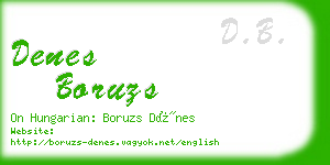 denes boruzs business card